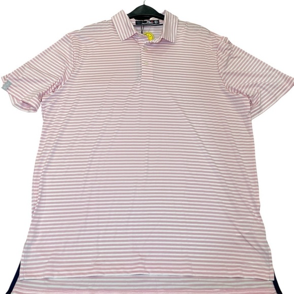 Ralph Lauren RLX Men's pink and white striped classic fit performance polo sz L - Picture 1 of 7